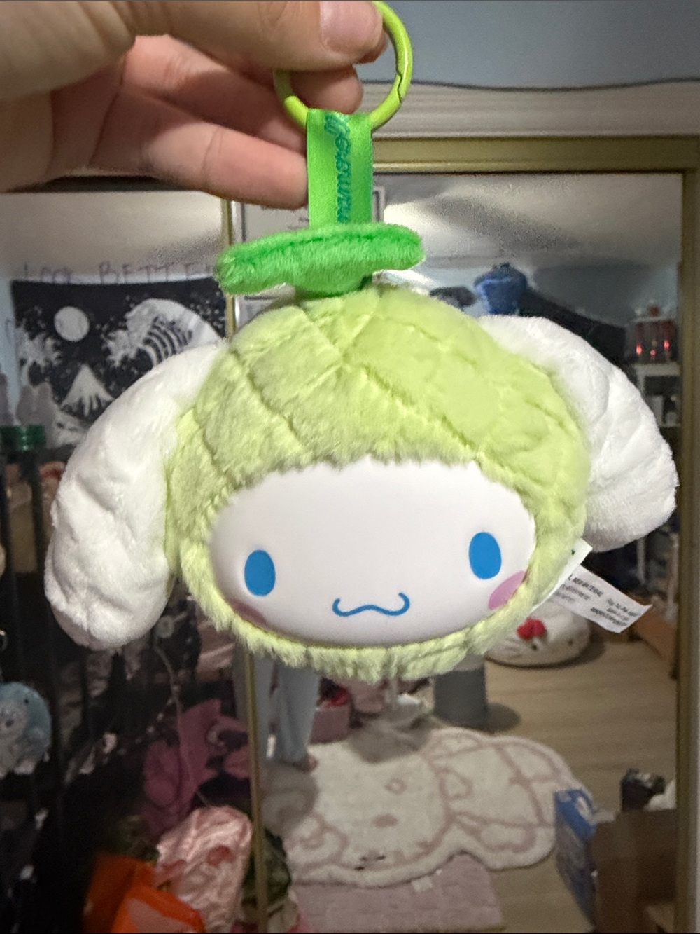 Sanrio Cinnamoroll Plush Bag Charm in Light Green and White